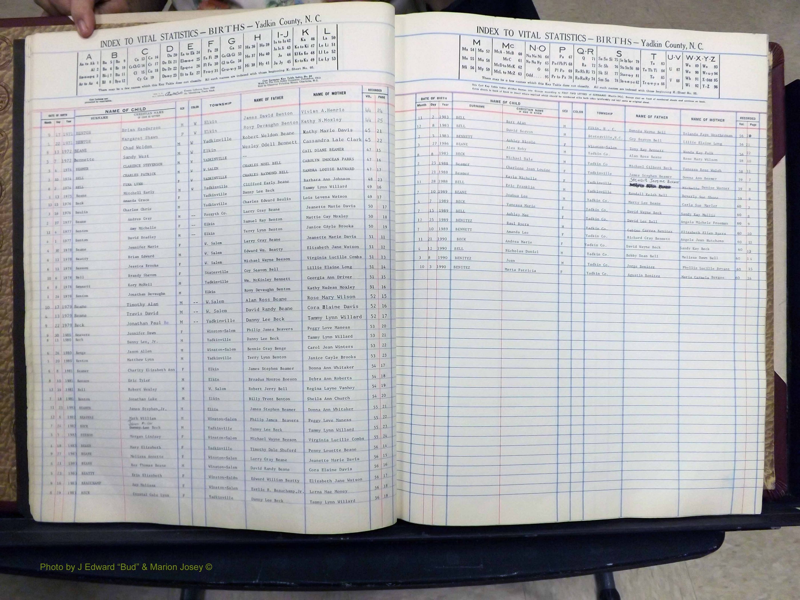 Yadkin Co, NC, Births, A-Z, 1947-1991 (115).JPG