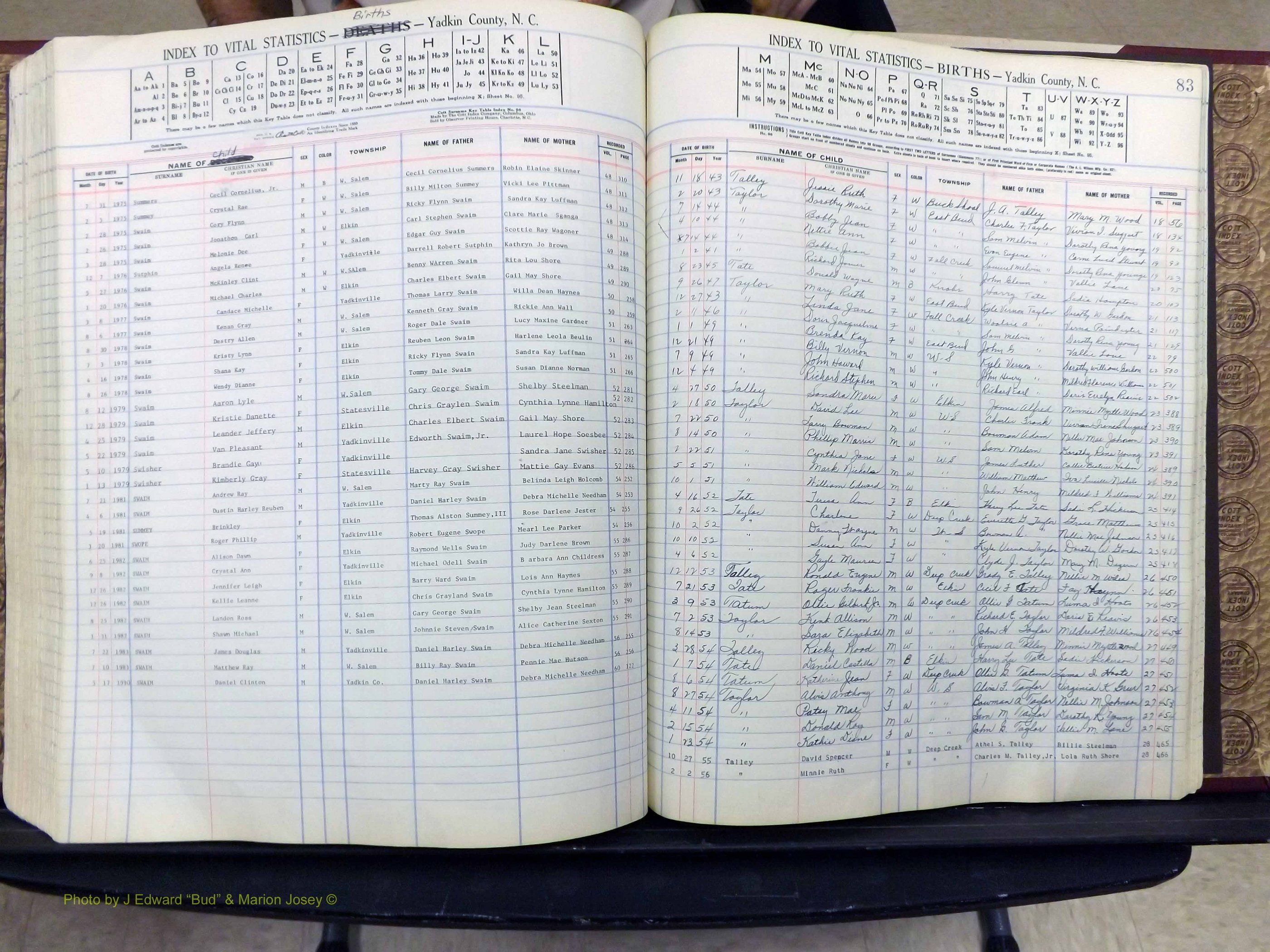Yadkin Co, NC, Births, A-Z, 1947-1991 (325).JPG