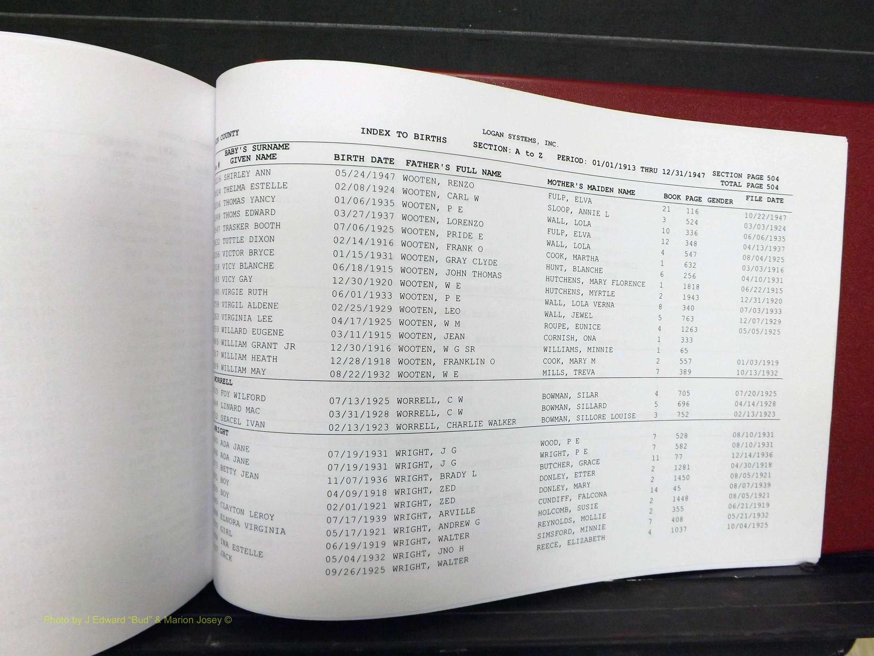 Yadkin Co, NC, Births, M-Z, 1913-1947 (345).JPG