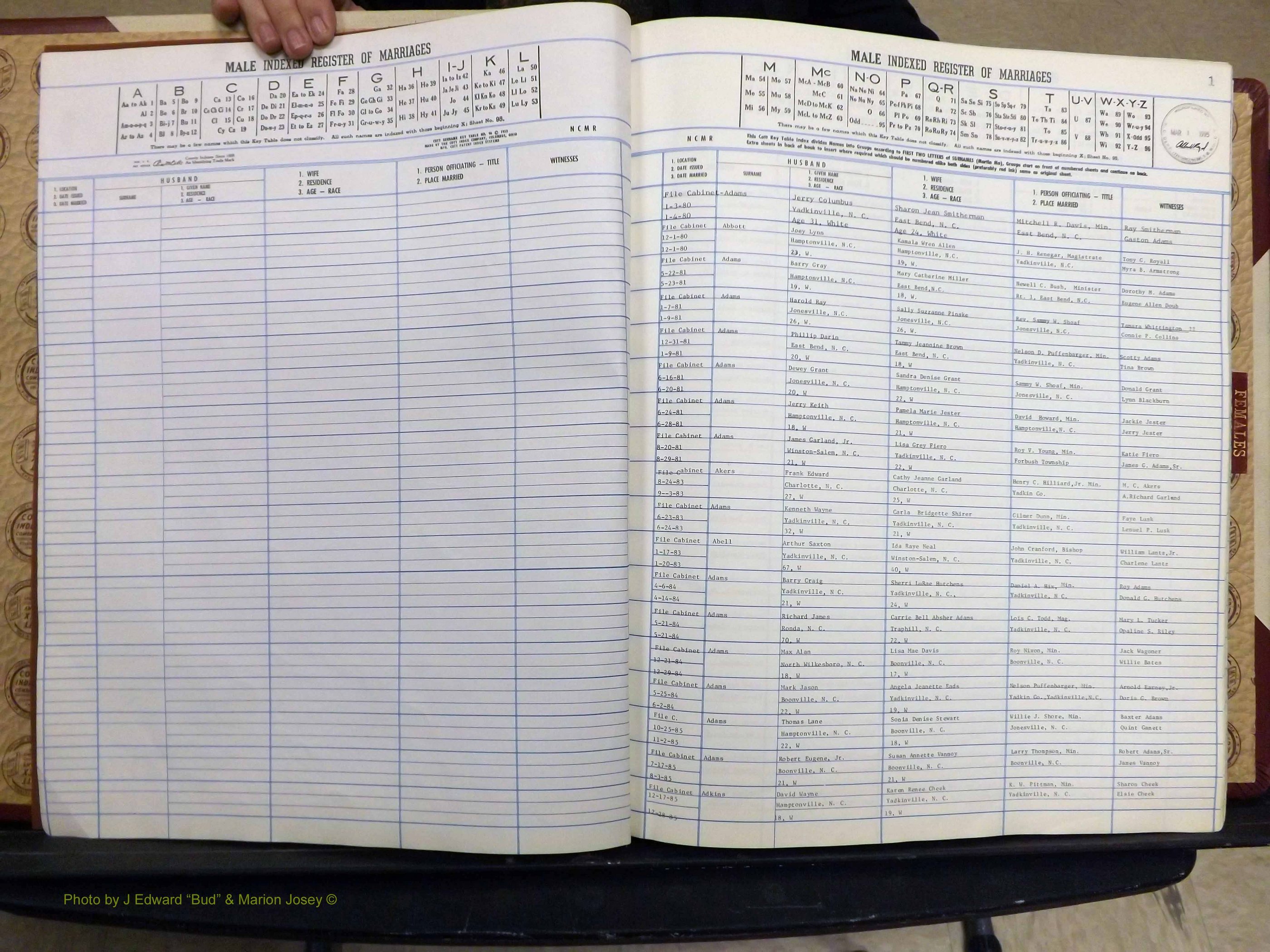 Yadkin Co, NC, Marriage Book 7, 1979-1991 (101).JPG