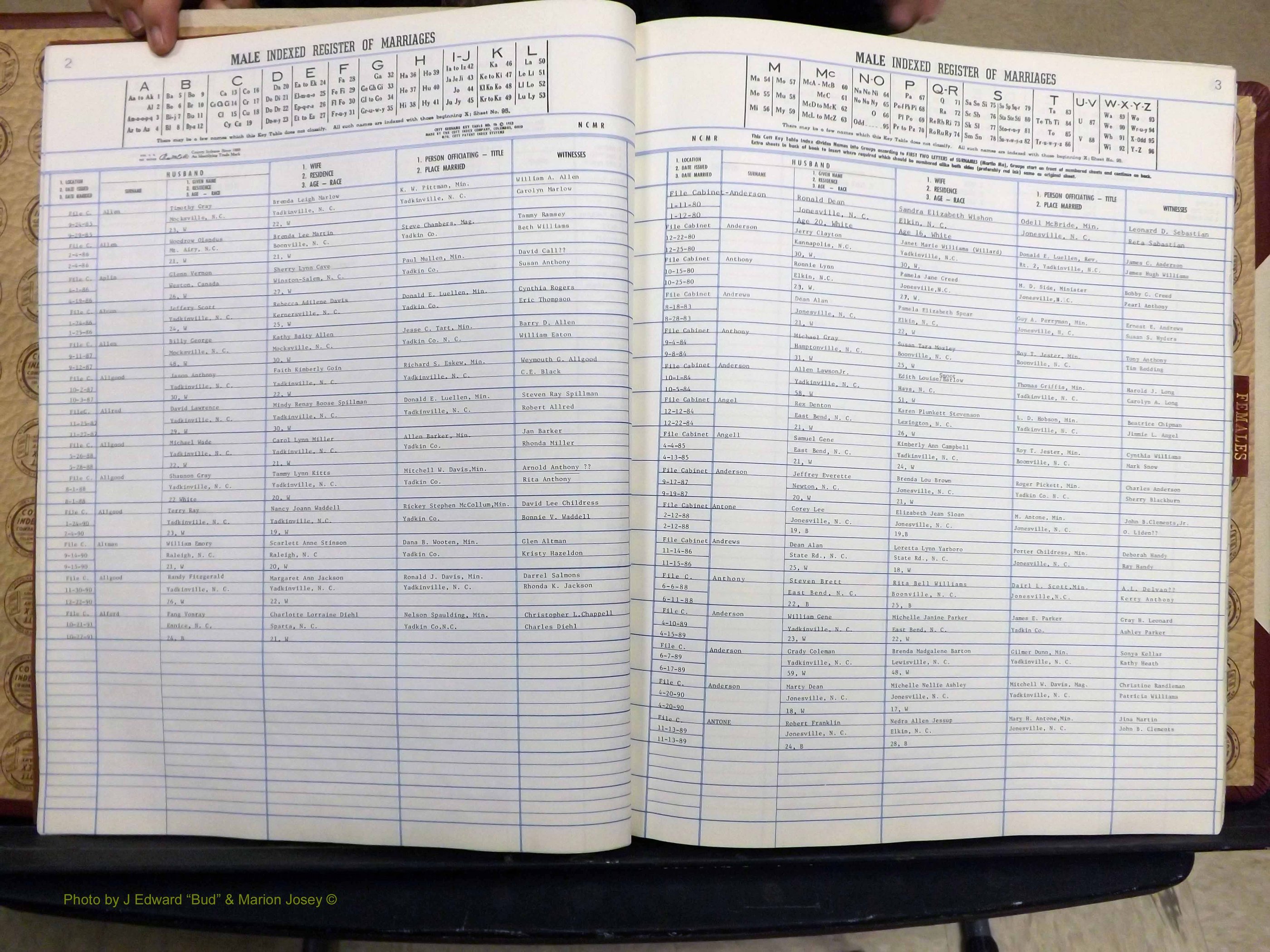 Yadkin Co, NC, Marriage Book 7, 1979-1991 (104).JPG