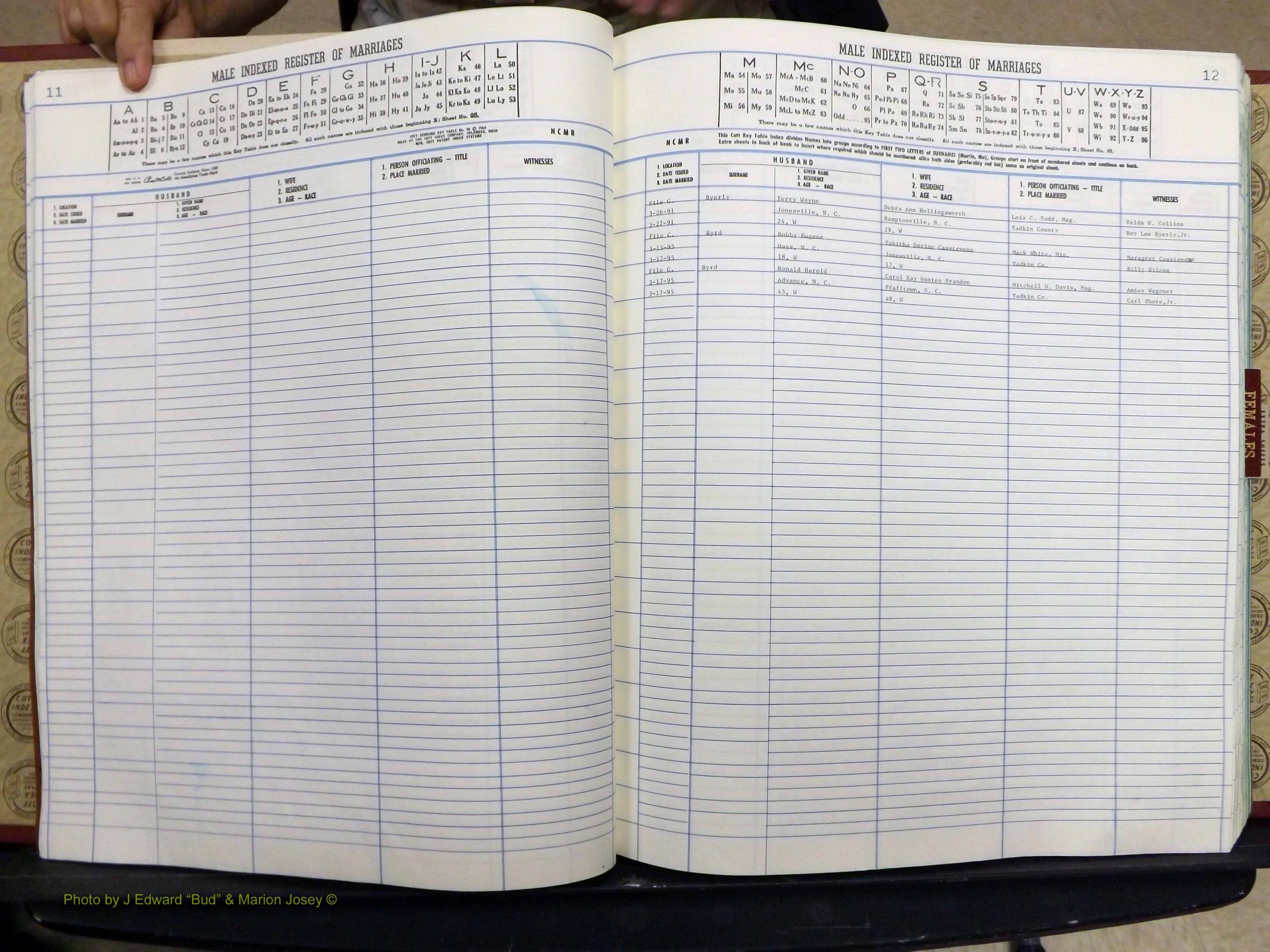 Yadkin Co, NC, Marriage Book 8, 1991-1995 (113).JPG