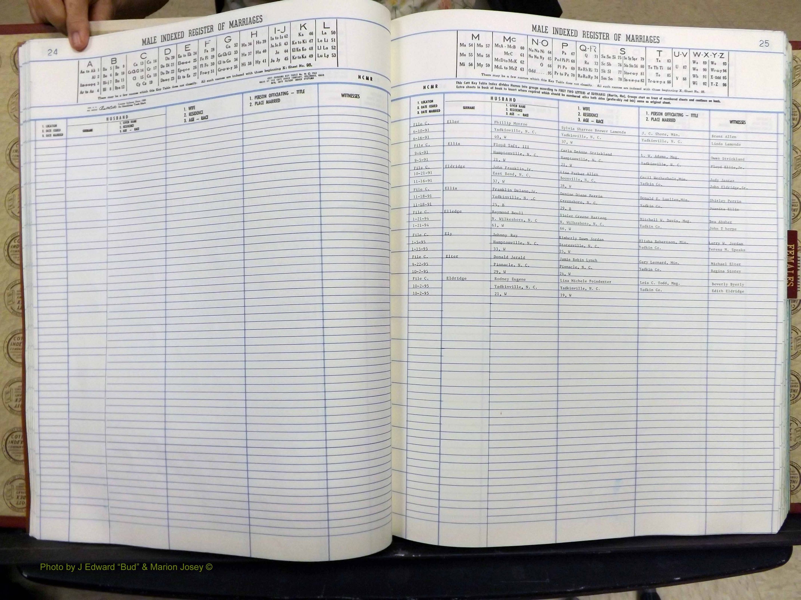 Yadkin Co, NC, Marriage Book 8, 1991-1995 (127).JPG