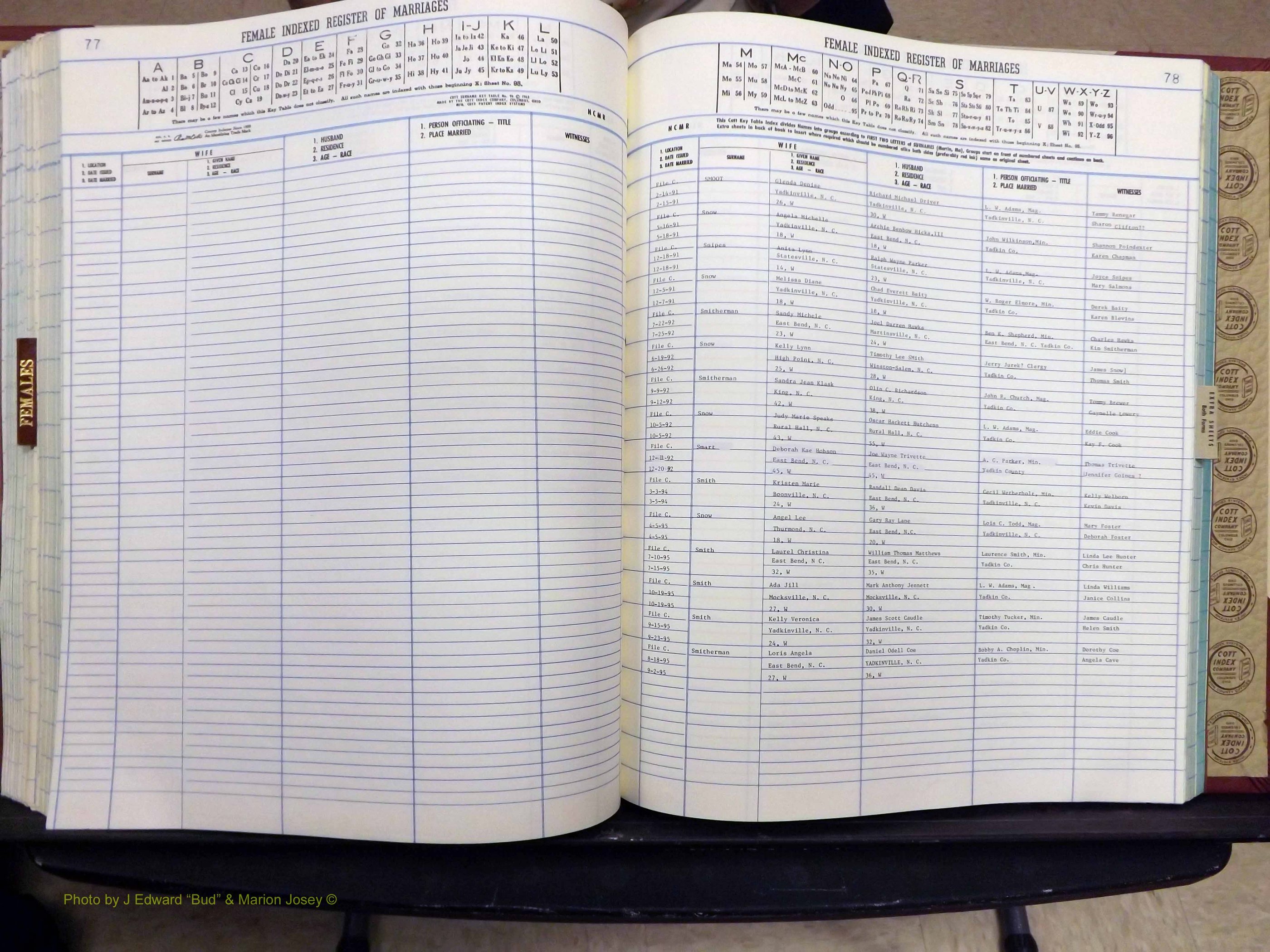 Yadkin Co, NC, Marriage Book 8, 1991-1995 (278).JPG