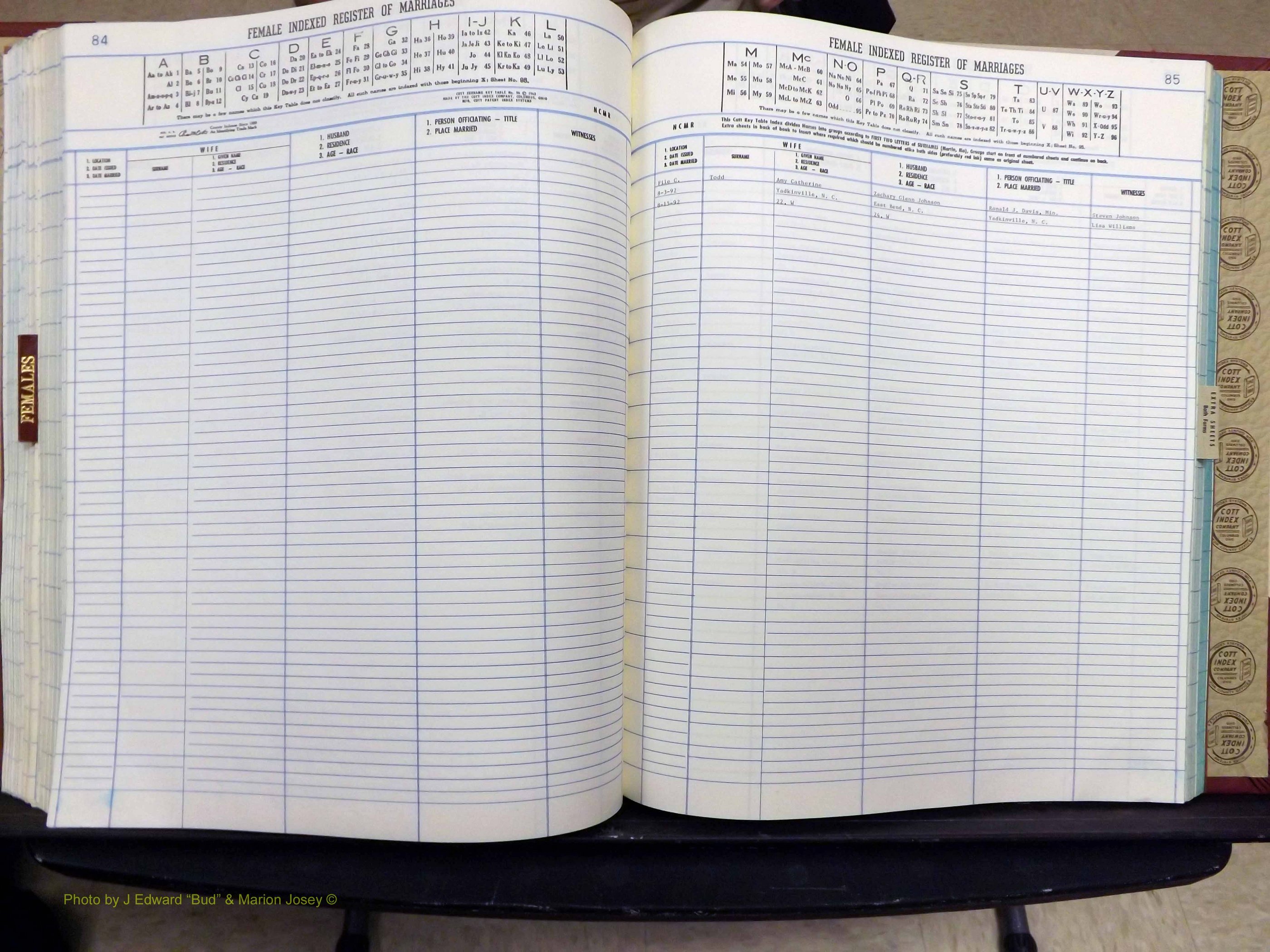 Yadkin Co, NC, Marriage Book 8, 1991-1995 (285).JPG