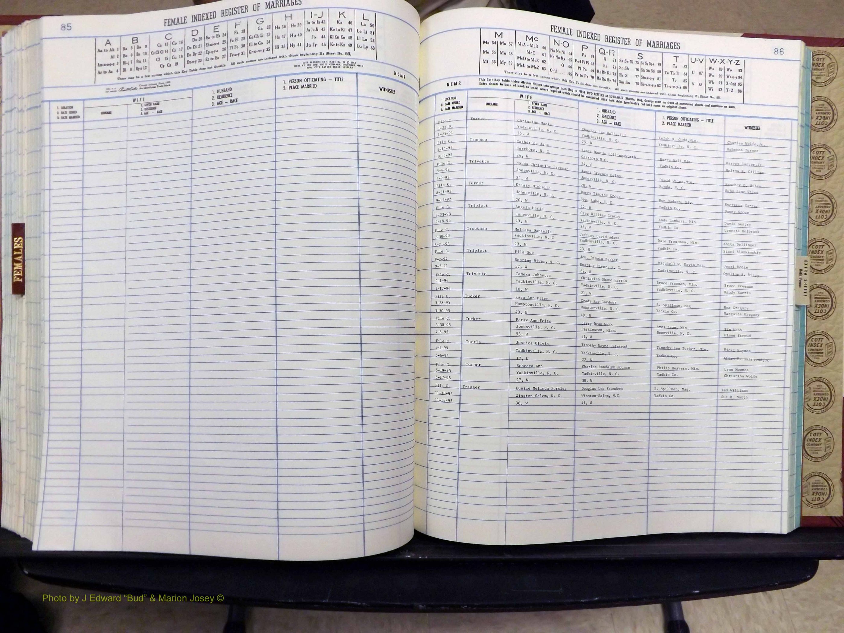 Yadkin Co, NC, Marriage Book 8, 1991-1995 (286).JPG