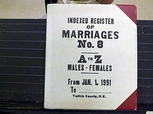 Yadkin Co, NC, Marriage Book 8, 1991-1995 (100).JPG