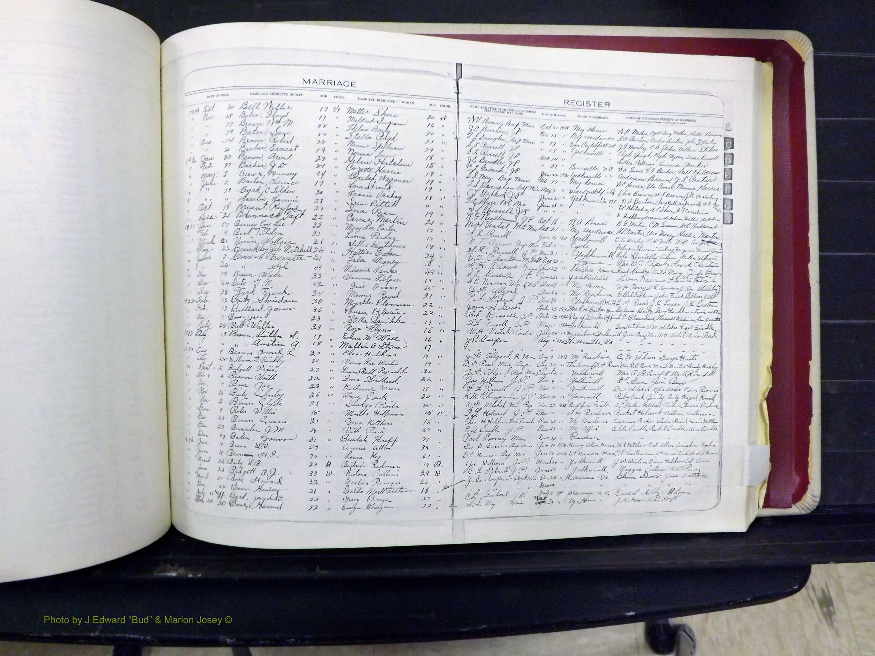 Yadkin Co, NC, Marriages 1901-1943 (181).JPG