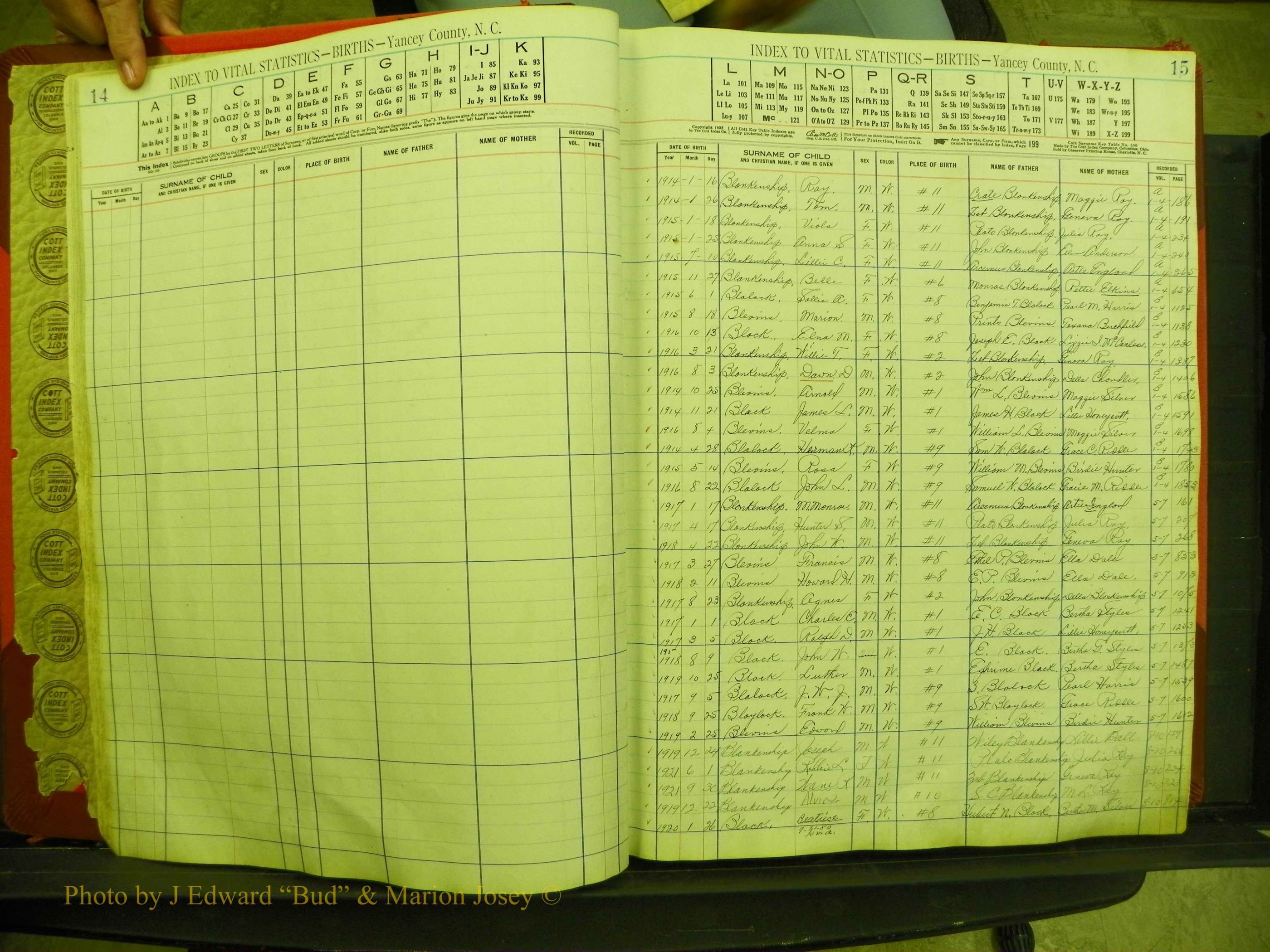 Yancey Births, 1913-1939, Index B, 13-14.JPG