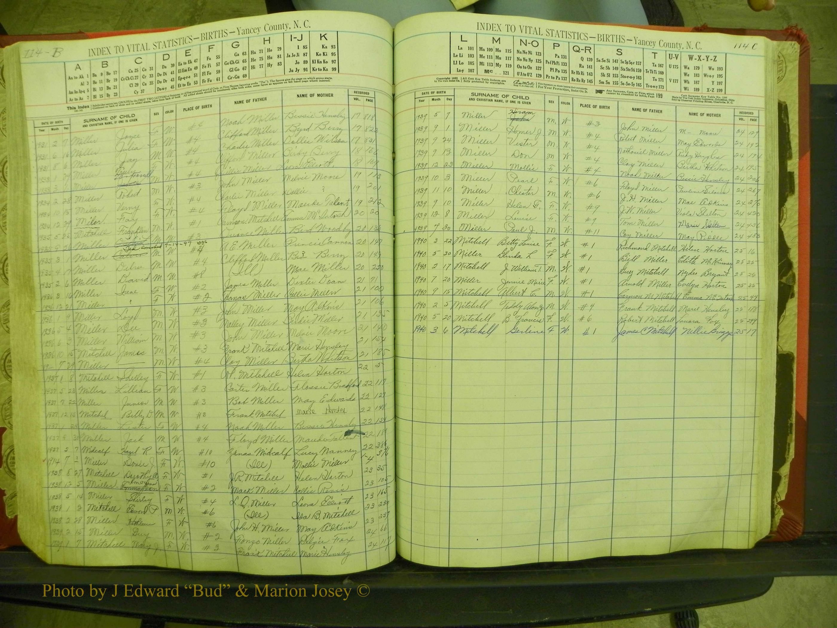 Yancey Births, 1913-1939, Index M, 114b-114c.JPG