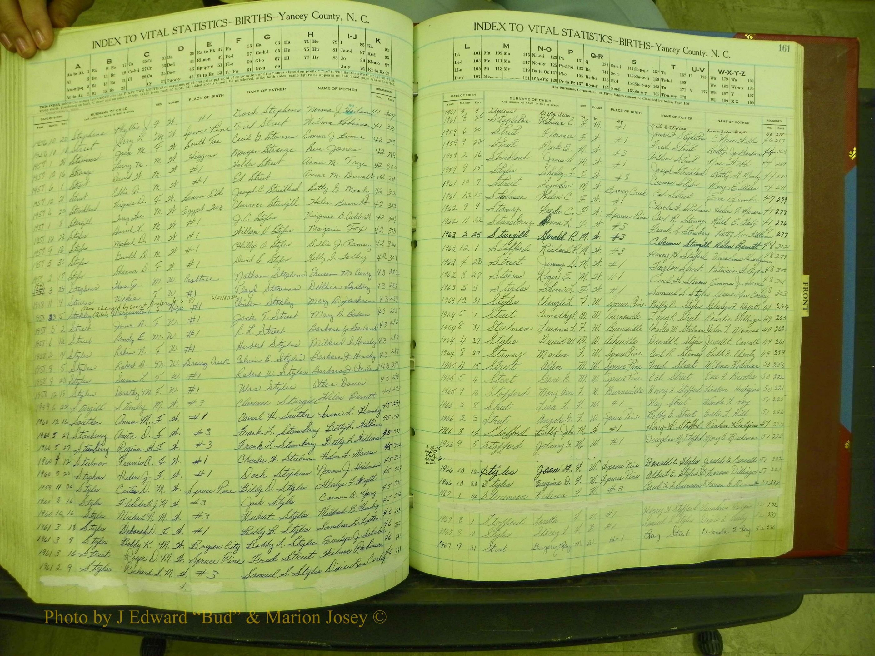 Yancey Births, 1940-1994, Index S, 161.JPG