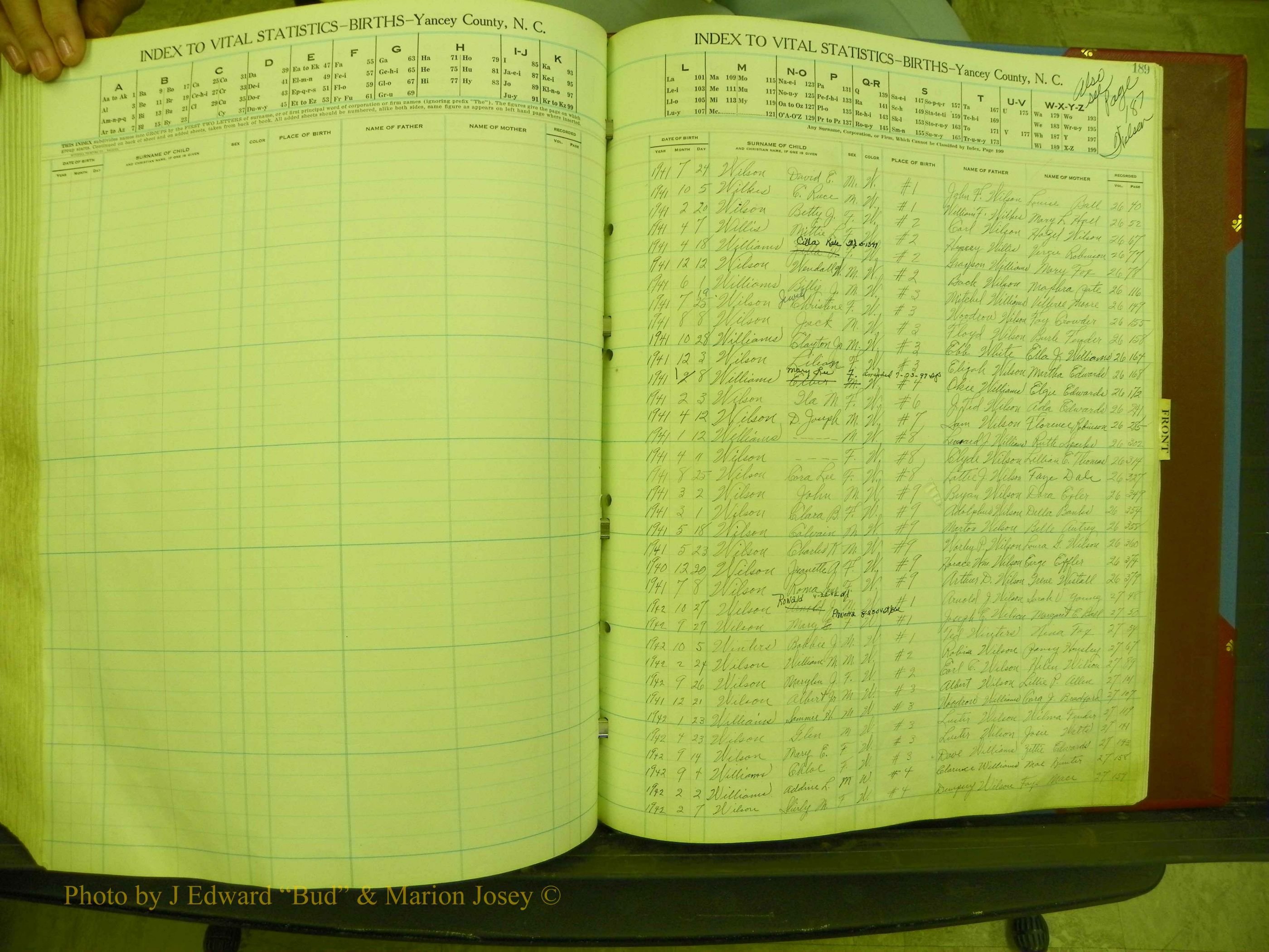 Yancey Births, 1940-1994, Index W, 189.JPG