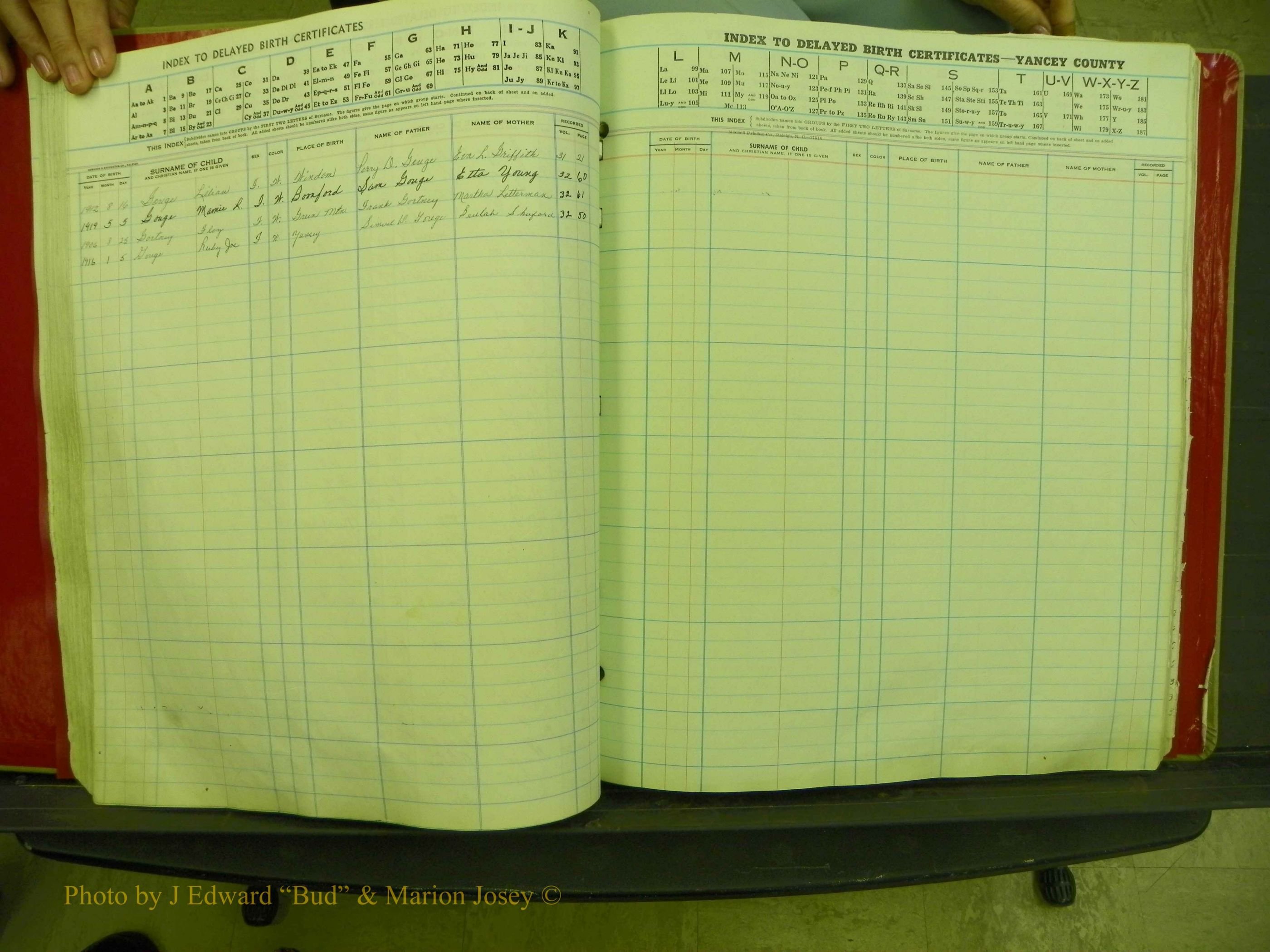 Yancey Co, NC  Delayed Births,  Index G, 60.JPG