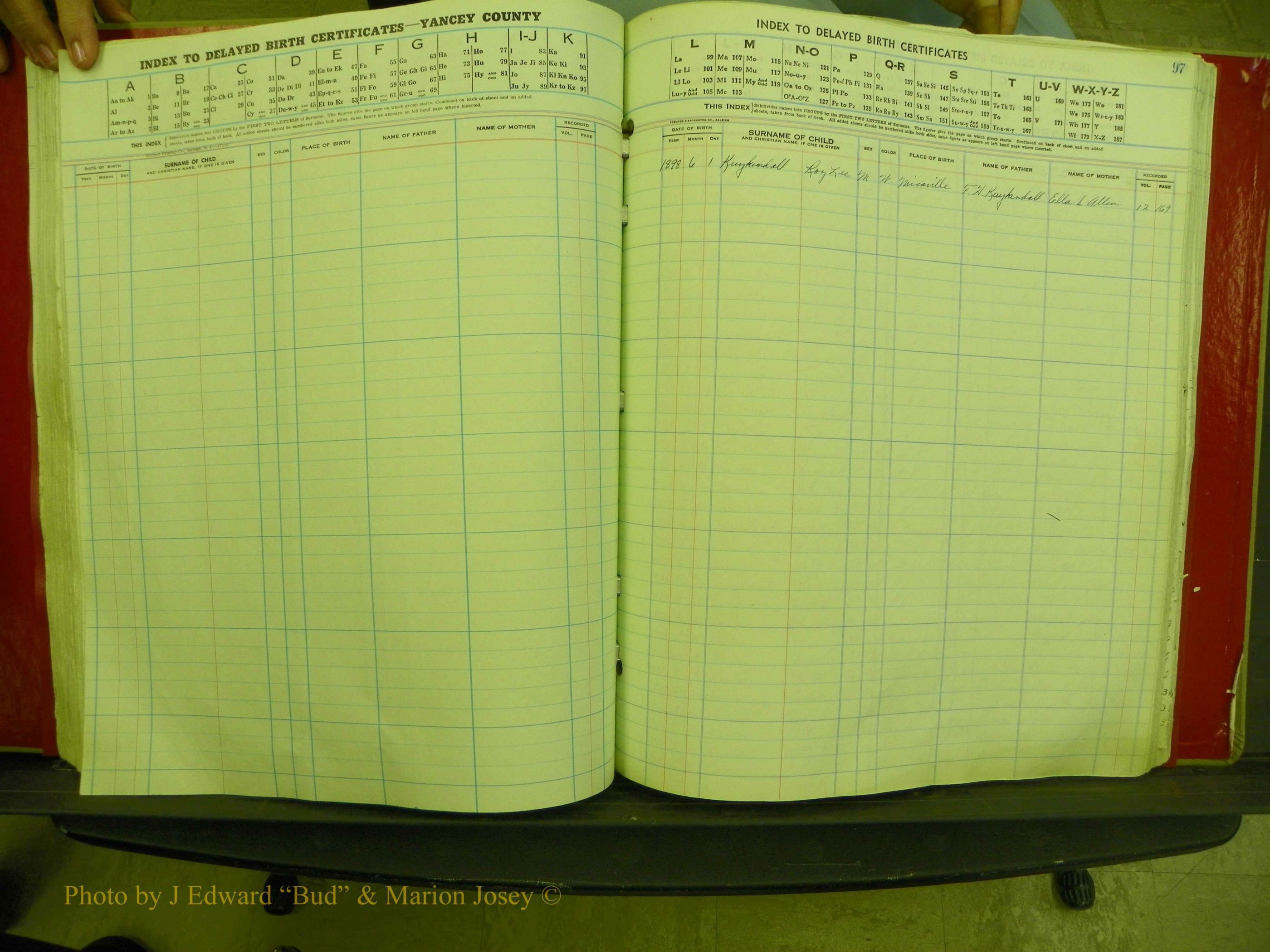 Yancey Co, NC  Delayed Births,  Index K, 89.JPG