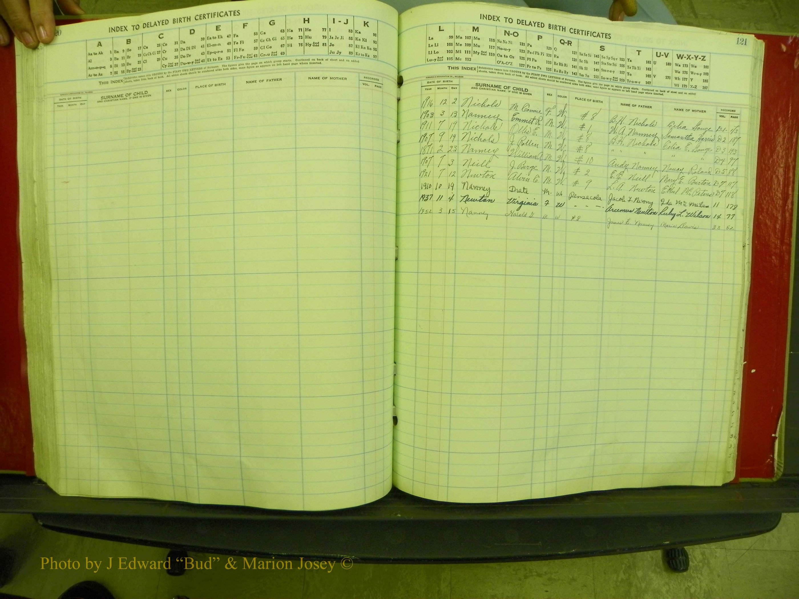 Yancey Co, NC  Delayed Births,  Index N, 112.JPG