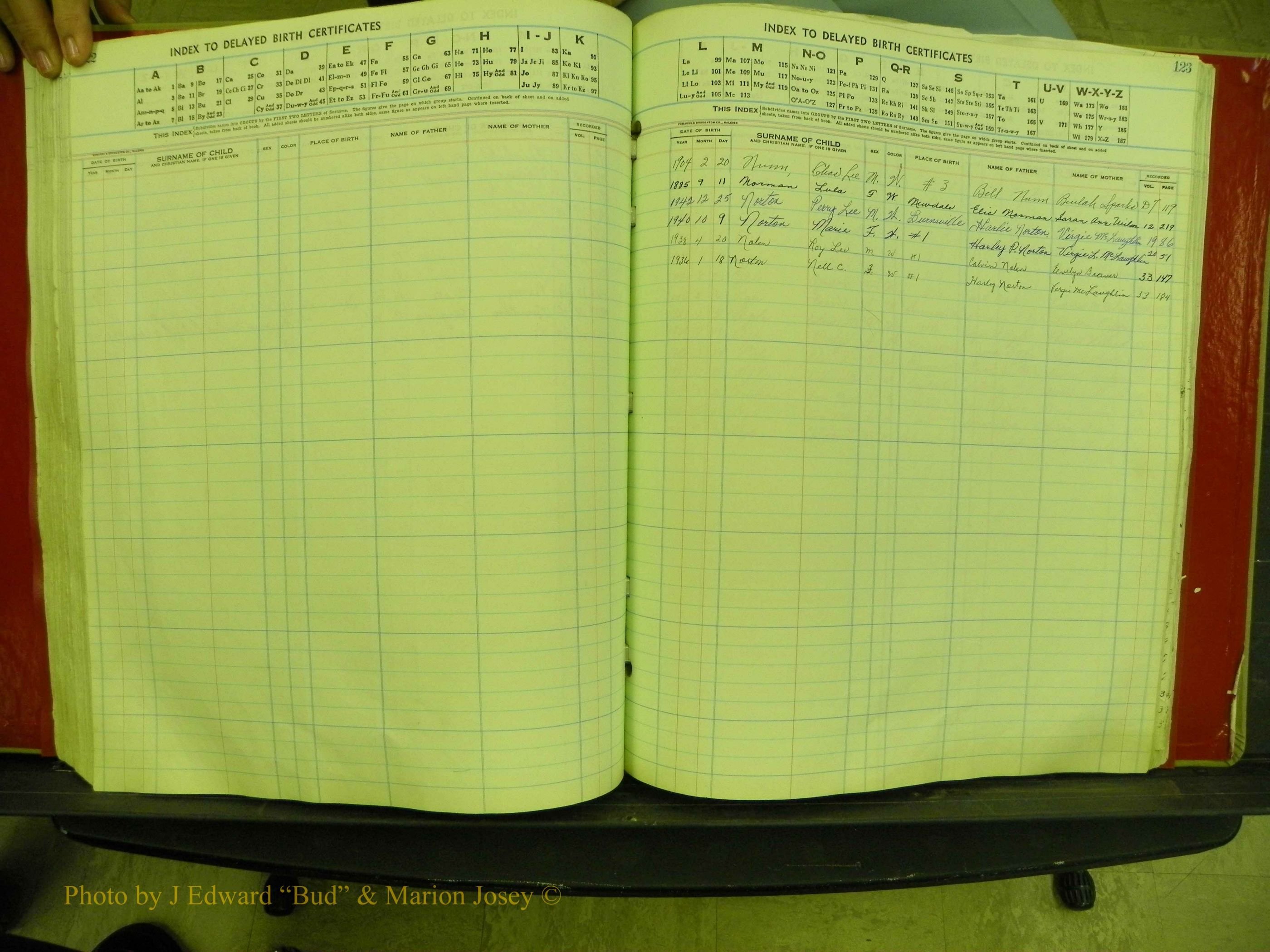 Yancey Co, NC  Delayed Births,  Index N, 114.JPG