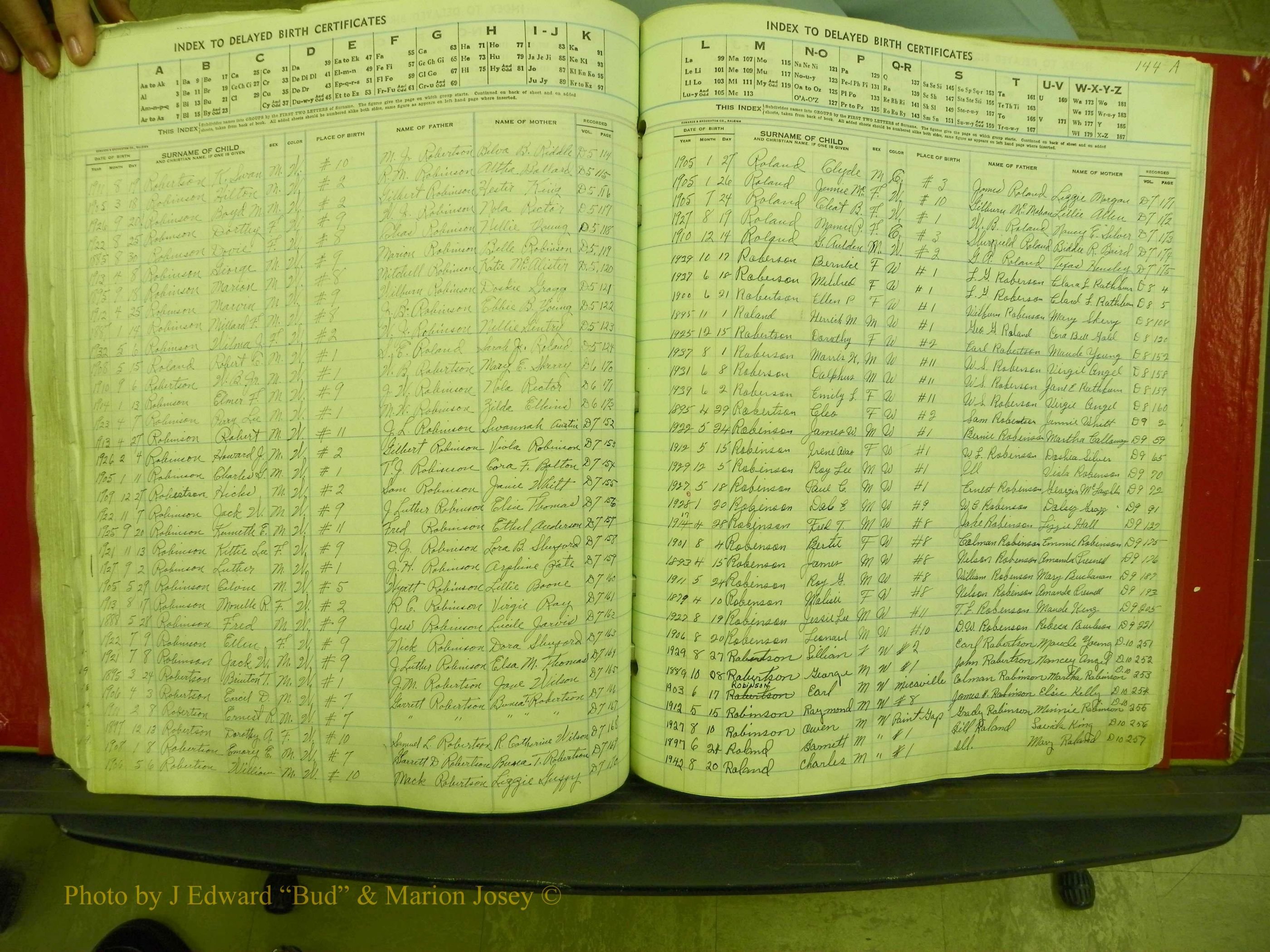 Yancey Co, NC  Delayed Births,  Index R, 132.JPG