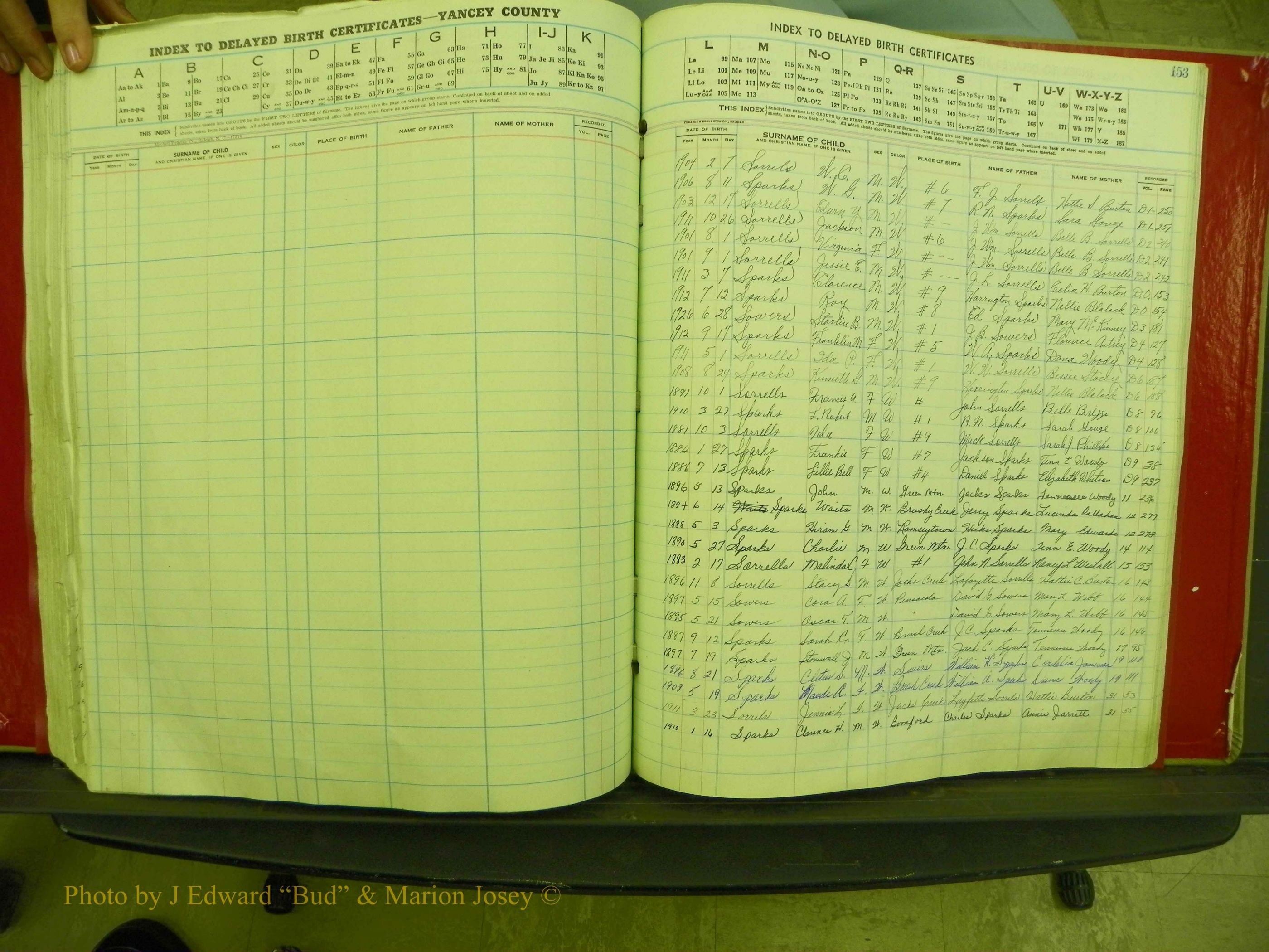 Yancey Co, NC  Delayed Births,  Index S, 141.JPG
