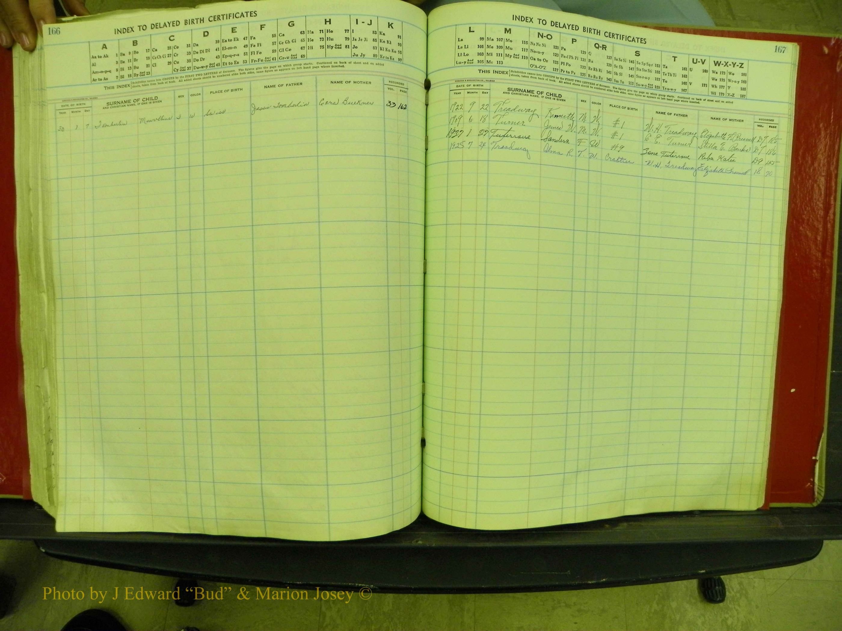 Yancey Co, NC  Delayed Births,  Index T, 150.JPG